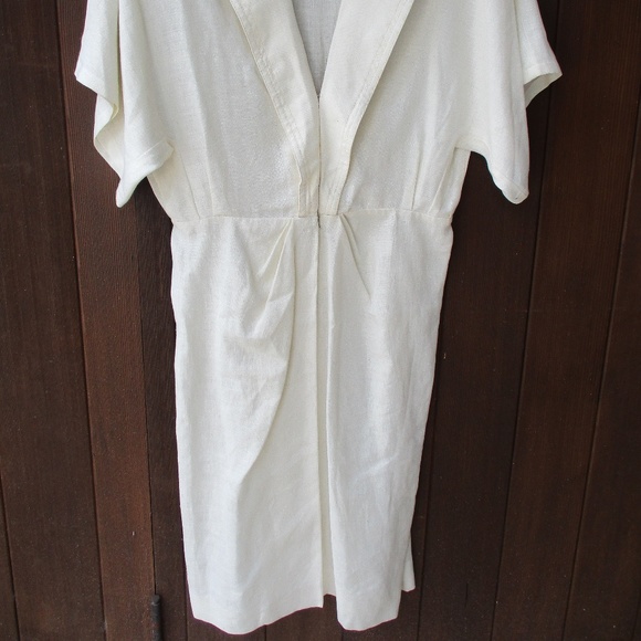 SOLD Vtg 80s Linen Dress 16 Fernando Pena - Picture 3 of 5